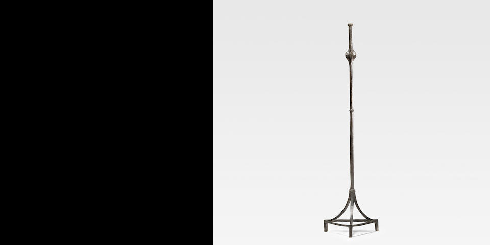 Alberto Giacometti (1901-1966) Osselet Standard Lampconceived for Jean-Michel Frank circa 1935, patinated bronze, stamped by the Comit&#233; Giacometti 'AG15'height excluding armature 58in (147.2cm); overall height 63 1/4in (160.6cm); width 15 3/4in (40cm); depth 15 1/2in (39.3cm)