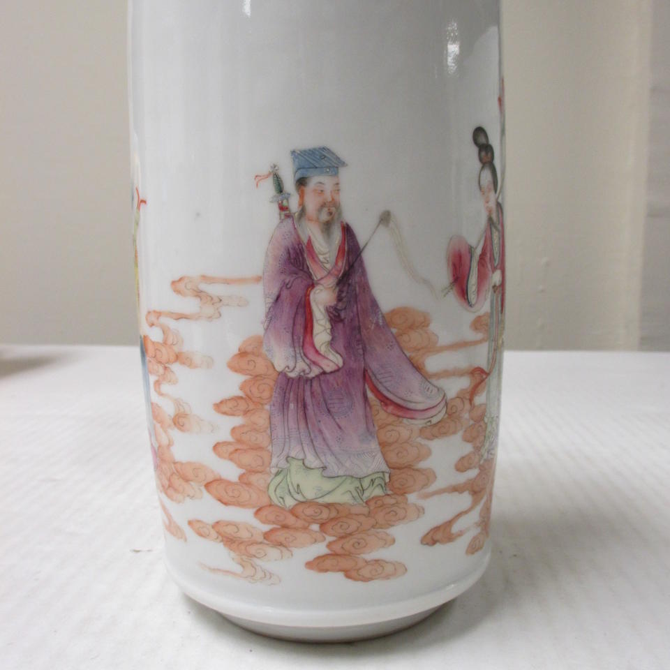 Bonhams : A four-section polychrome enameled porcelain revolving vase ...