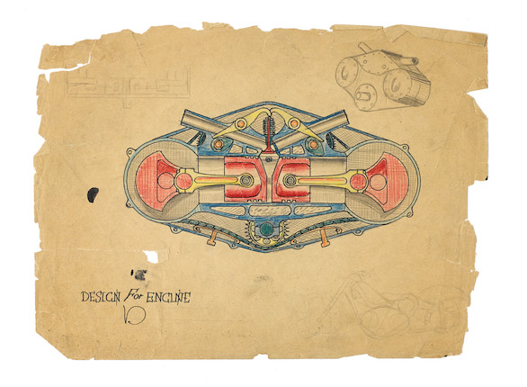 Von Dutch (Kenneth Howard 1929 - 1992) 'Design for engine'  (1) image 1