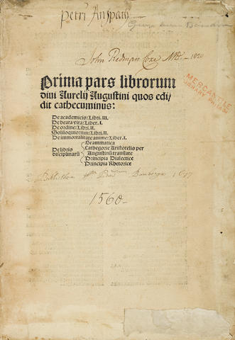 AUGUSTINUS, AURELIUS. 354-430.  Opera omnia. Prima [-Undecima] pars librorum diui Aurelij Augustini.  Basel: Johann Amerbach, Johann Petri and Johann Froben, 1505-1506.