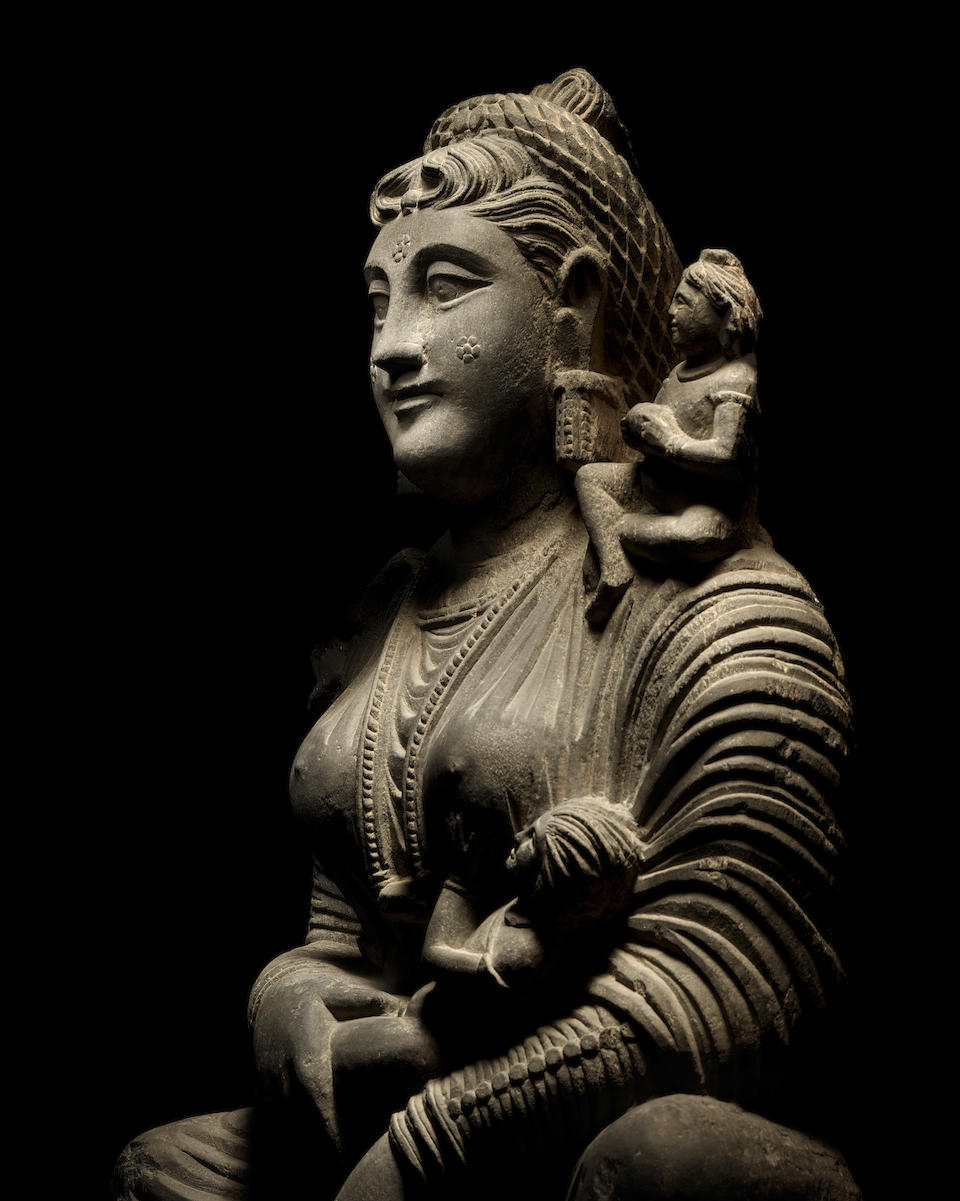 A schist figure of Hariti Ancient region of Gandhara, Circa 2nd Century