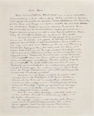 EINSTEIN, ALBERT. 1879-1955. Autograph Letter Signed ("Papa"), 2 pp recto and verso, 4to (280 x 215 mm),