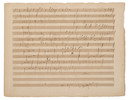 Thumbnail of BEETHOVEN, LUDWIG VAN. 1770-1827. Autograph Musical Manuscript, 2 pp, oblong 4to (233 x 307 mm), Vienna, early 1809, ruled with 14-staves per page, image 3