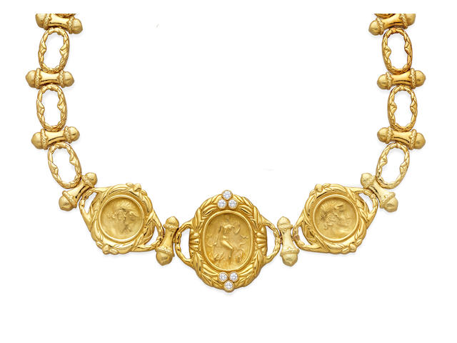 A diamond and 18k gold necklace,  Robilloti