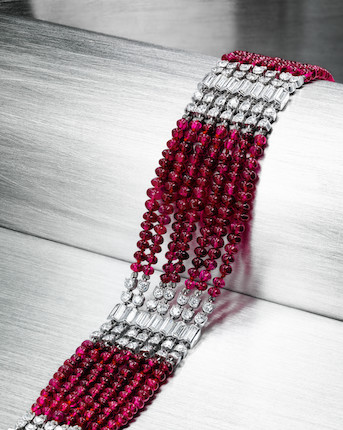 An Art Deco ruby and diamond bracelet, Cartier, image 2