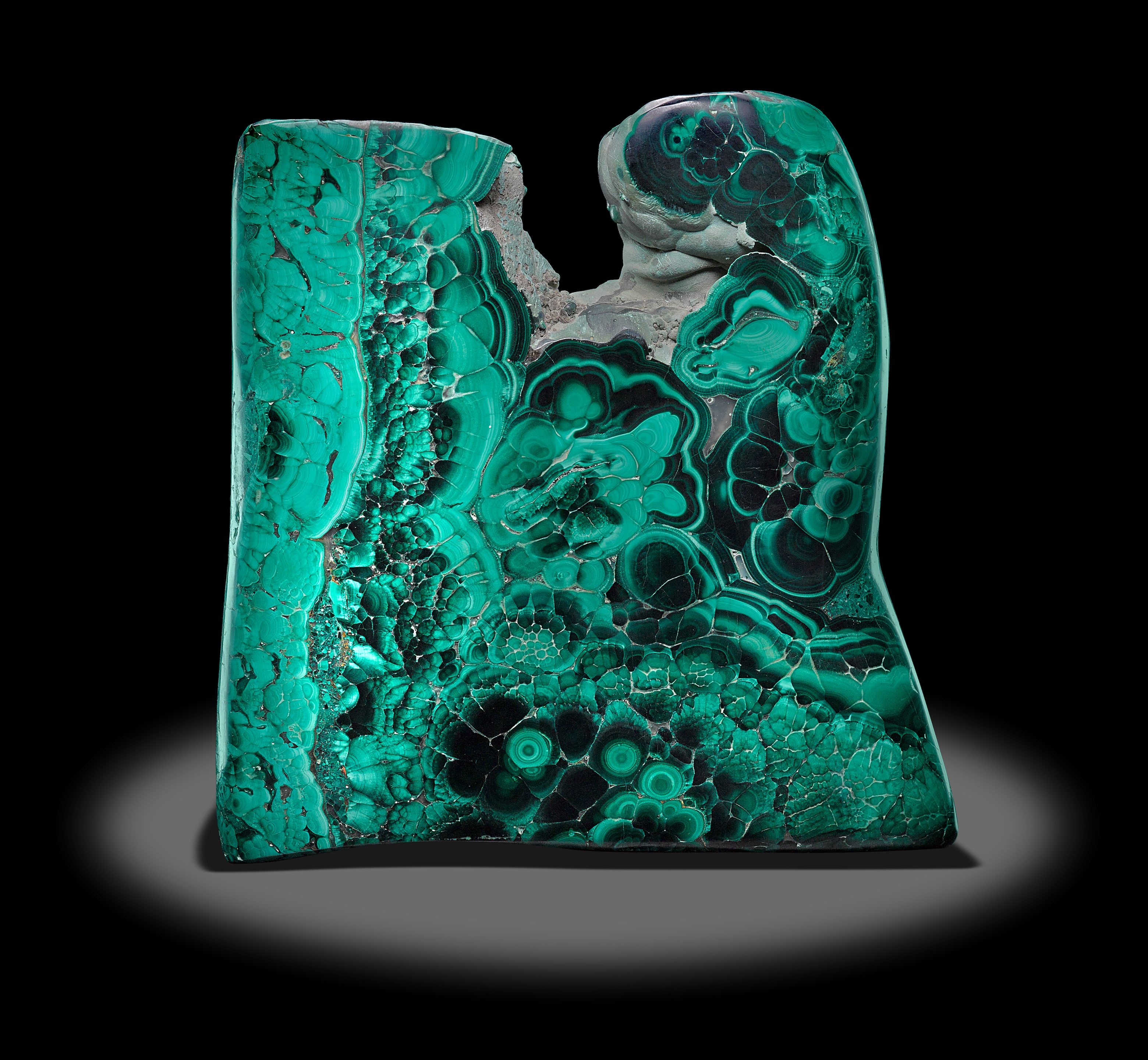 Large Malachite Cross-Section Slab