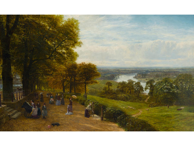 George Vicat Cole, RA (British, 1833-1893) Richmond Hill 38 x 60in (96.5 x 152.4cm)