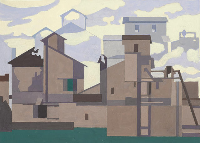 Charles  Sheeler (1883-1965) Architectural Cadences 6 1/4 x 9 1/8in, image; 9 3/4 x 12in, sheet  (Executed in 1954.)