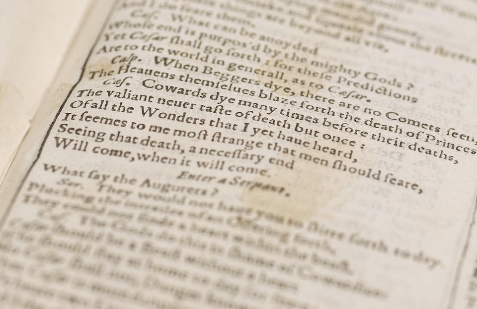 SHAKESPEARE, WILLIAM. 1564-1616. The Tragedie of Julius Caesar [Extracted from the First Folio]. [London: Isaac Jaggard..., 1623.]
