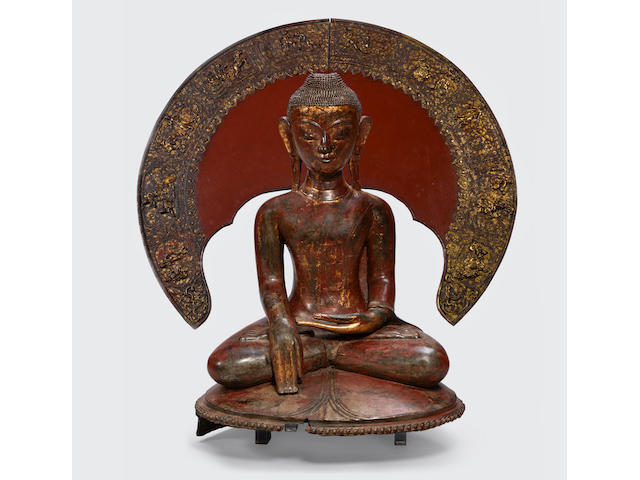 A dry lacquer figure of Buddha  Myanmar, Ava style, 19th century