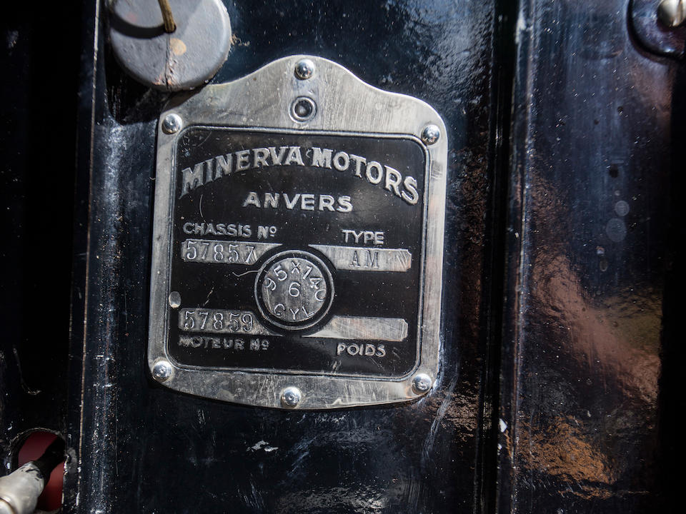 <b>1929 Minerva Type AM Convertible Sedan</b><br />Chassis no. 57857<br />Engine no. 57859