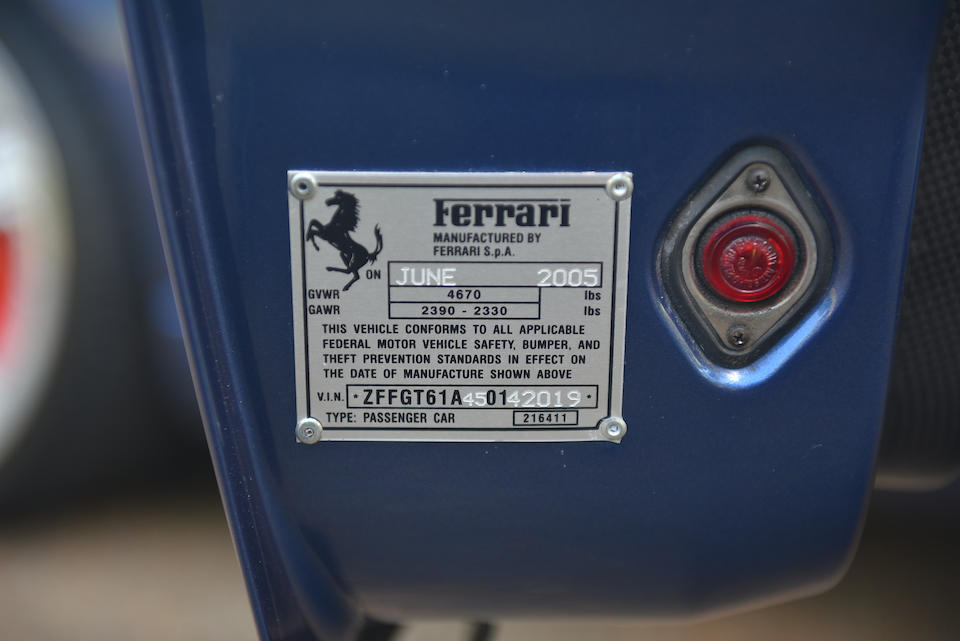 <b>2005 Ferrari 575M Superamerica</b><br />VIN. ZFFGT61A450142019<br />Engine no. 96336