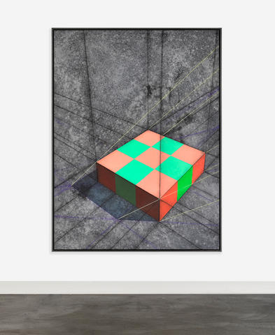 Ronald Davis (B. 1937) Pink/Green Checkerboard Slab, 1986