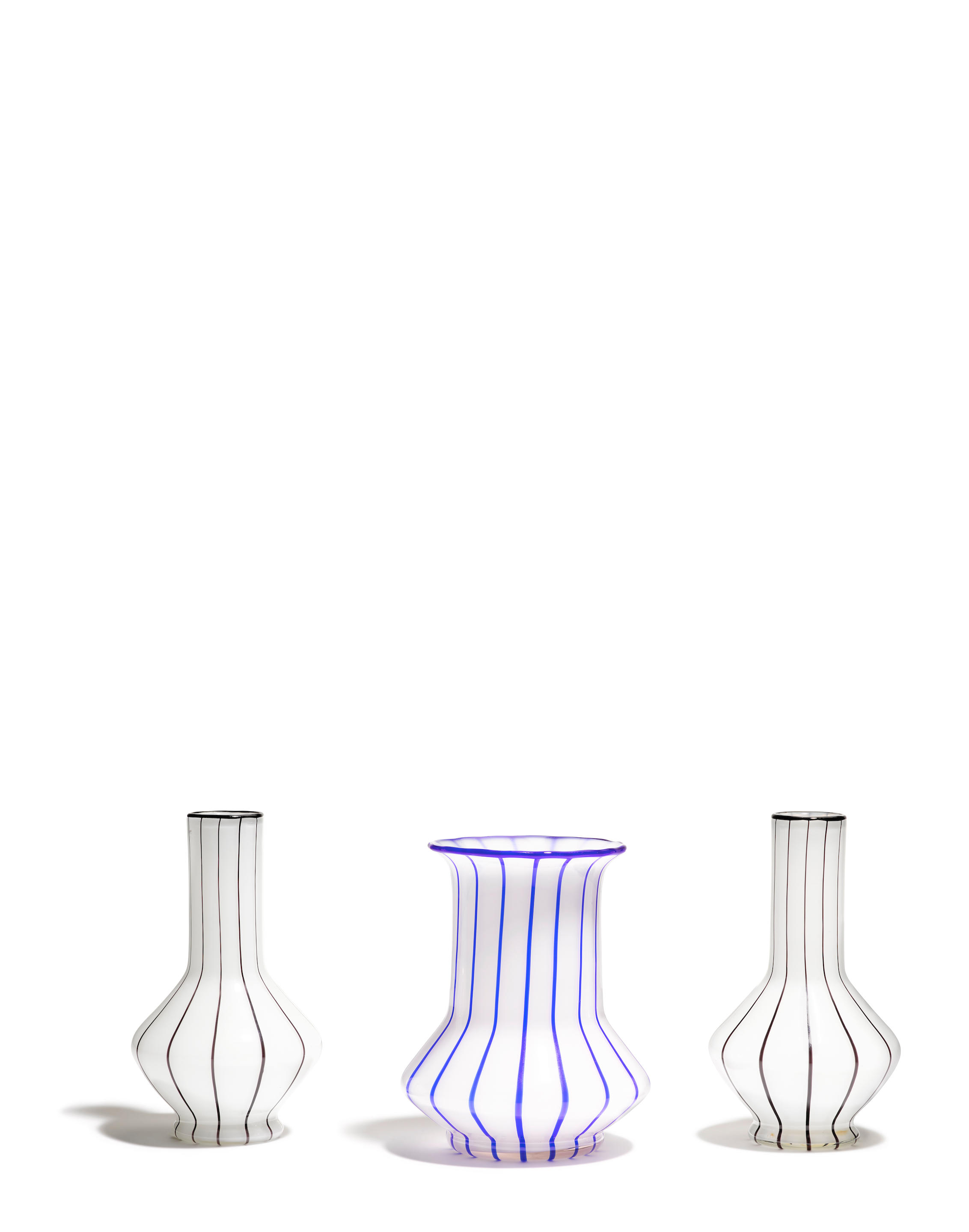 Three Austrian opaline glass Tango Vases Attributed to Michael Powolny...