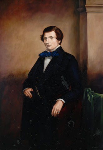 Donald L. Robson (American, 21st Century) A portrait of a gentleman (The wag) 71 1/2 x 49in (181.6 x 124.5cm)