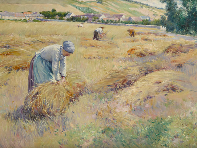 Dawson Dawson-Watson (1864-1939) Harvest Time 34 x 50 1/4in (Painted circa 1891.)