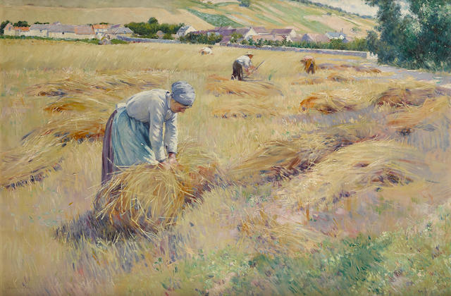 Dawson Dawson-Watson (1864-1939) Harvest Time 34 x 50 1/4in (Painted circa 1891.)