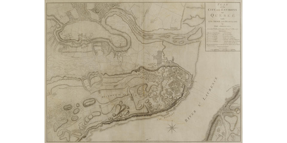 Faden, William. 1750-1836. Plan of the City and Environs of Quebec, with its siege and blockade by the Americans from the 8th of December 1775 to the 13th of May 1776. London: 12 September, 1776.