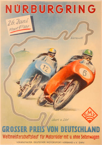 A large Nurburgring 'vintage styled' race poster,