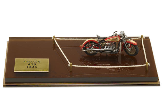 A unique scratch-built 1/43rd scale model of an Indian 436, by Thierry Teillon,