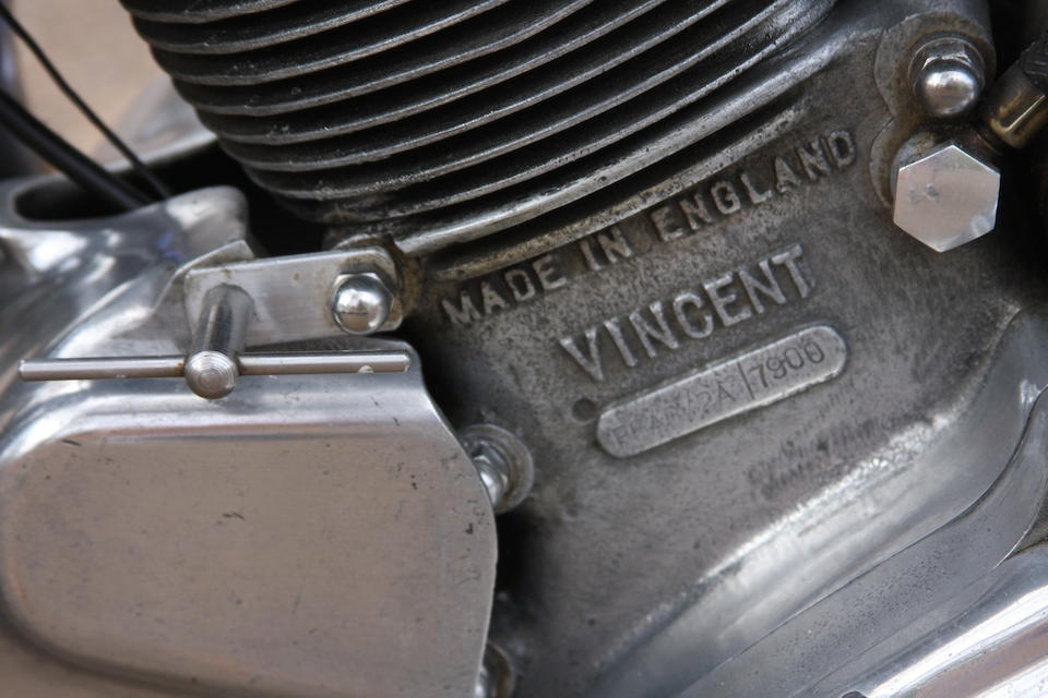 Formerly owned by Steve McQueen,1953 Vincent 498cc Comet Series-C Frame no. RC/1/8800/C Engine no. RF4A/2A/7900
