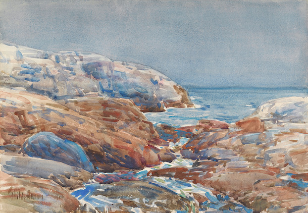 Childe Hassam (1859-1935) Appledore Island, Isle of Shoals, Maine 14 x 19 7/8in (Executed in 1906.) image 1