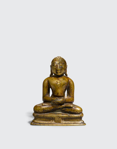 A brass alloy figure of a Jina India, 15th/16th century