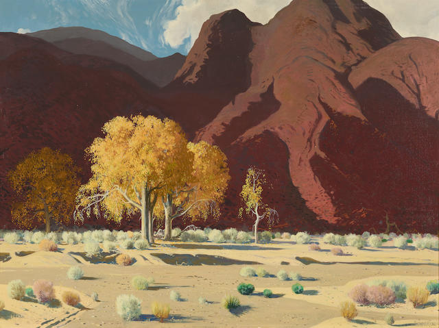 James Swinnerton (1875-1974) Cottonwoods in Fall 30 x 40in (framed 39 x 49in)