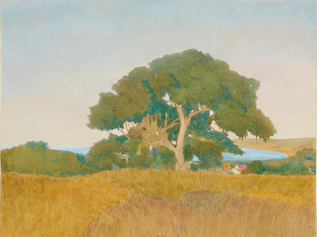 Lucia Mathews (1870-1955) Monterey Bay 19 3/4 x 23 3/4in overall: 26 x 30in (Painted in 1940)