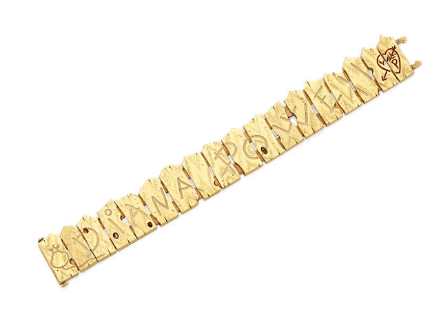 An enamel and gold bracelet, Brock & Co.