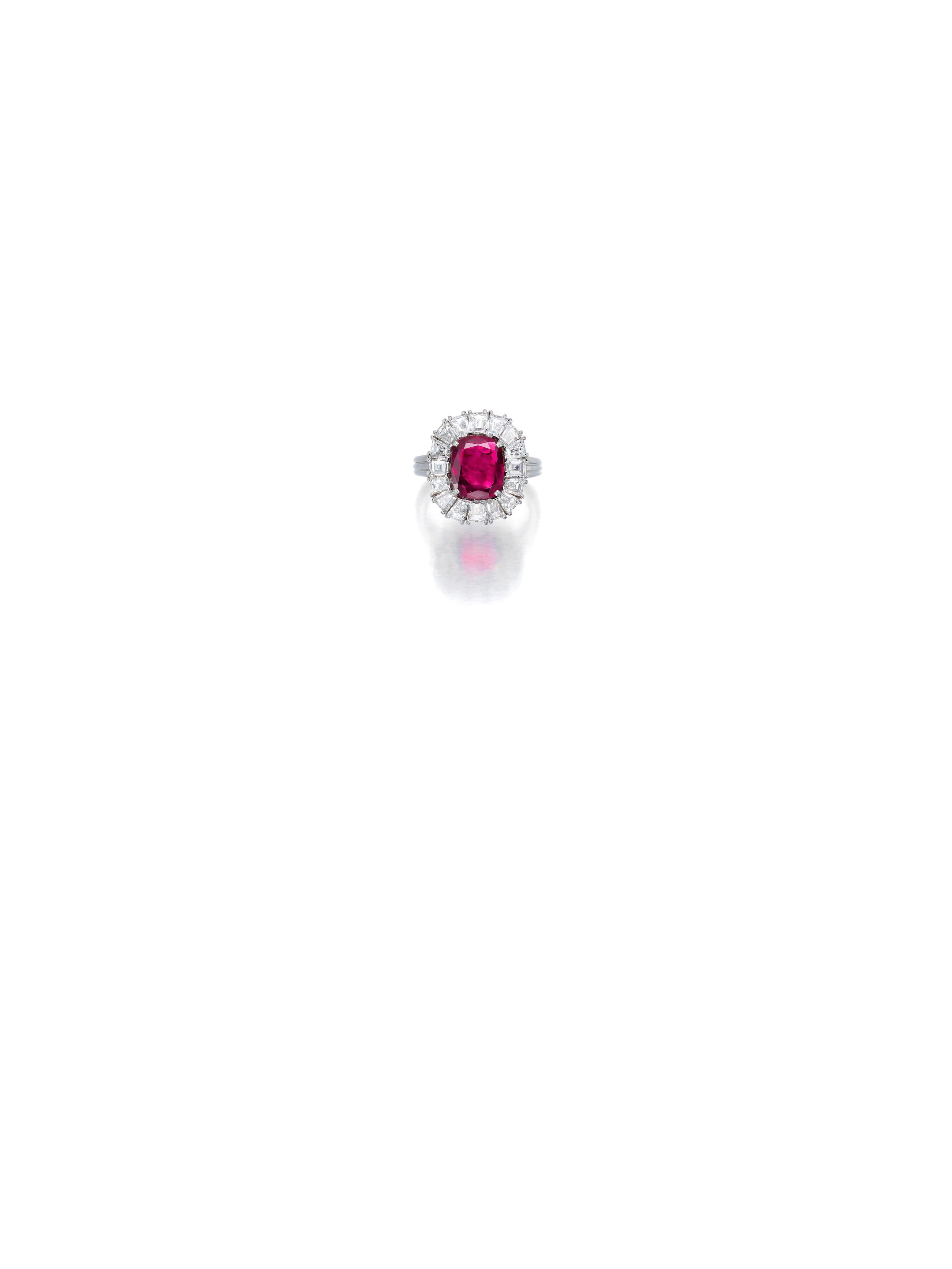 A ruby and diamond ring