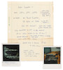 Thumbnail of JOBS, STEVE. 1955-2011. Autograph Manuscript Signed (Steven Jobs), 1 p, quarto, n.d. 1976, not addressed, offering an Apple 1 motherboard and manual for 75, in blue ink on 3-hole punched graph paper, image 1