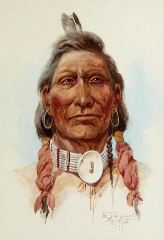 Edgar S. Paxson (1885-1982) Chief Sorrel Horse 20 x 14in (Executed in 1915.)