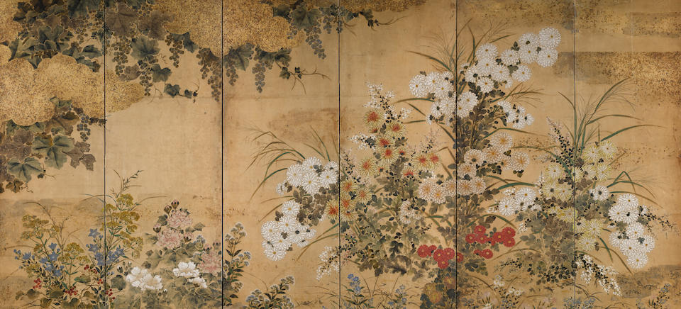 School of Sotatsu Flowers of the Four SeasonsEdo period (1615-1868), 17th century