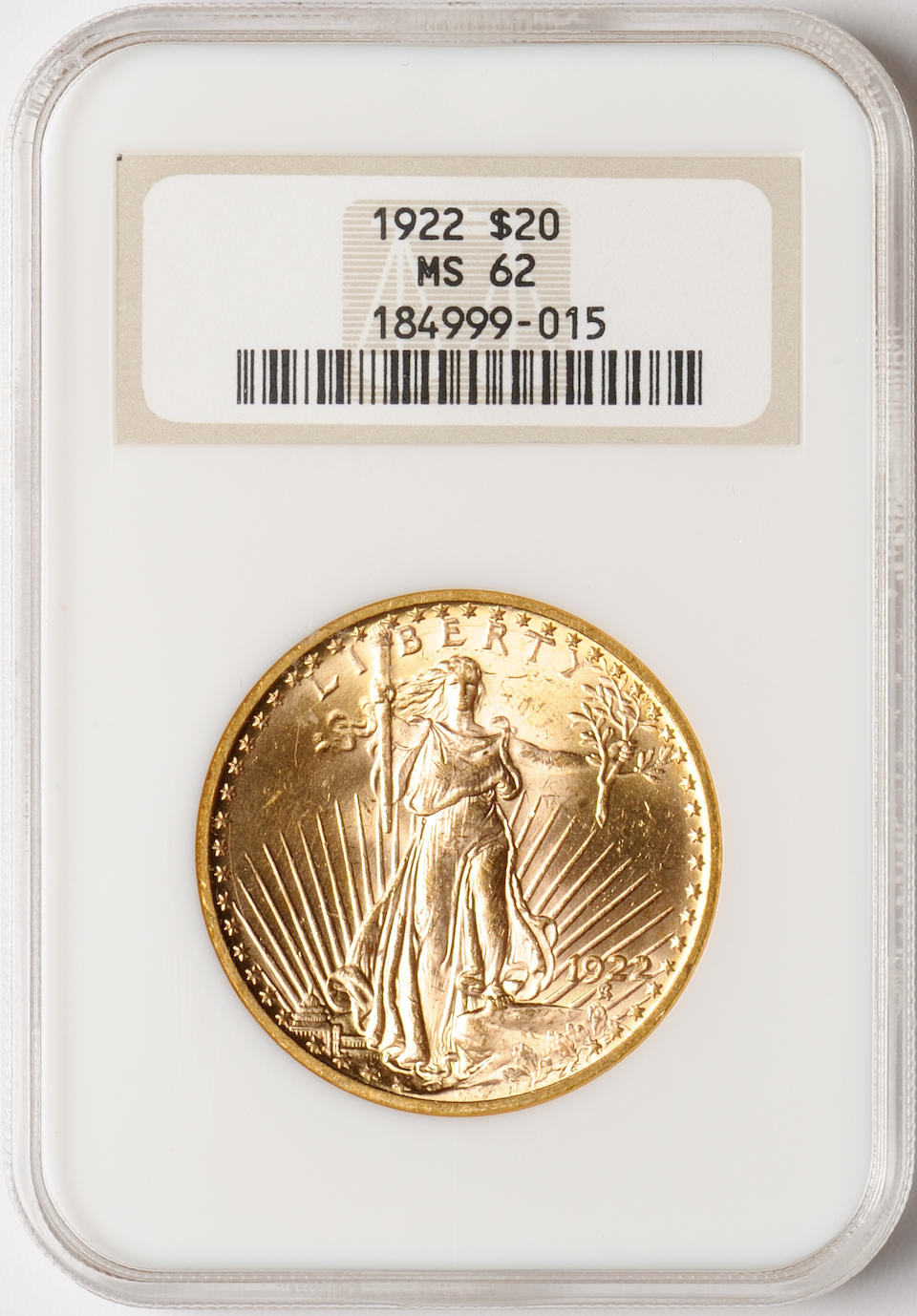 1922 $20 MS62 NGC