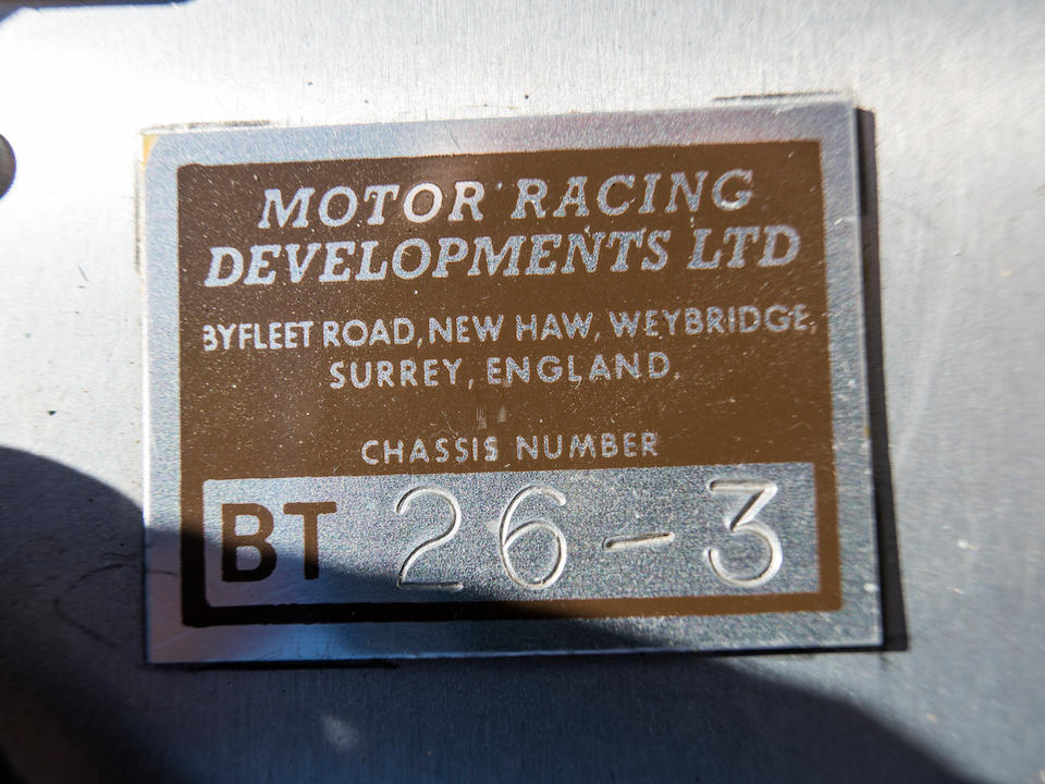 <b>1968-69 3-Liter Repco Brabham-Cosworth BT26/BT26A</b><br />Chassis no. BT26-3<br />Engine no. 1986