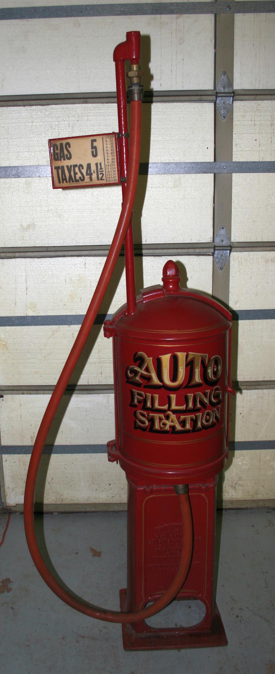 A BOWSER 'RED SENTRY' MODEL 241 GASOLINE PUMP, PATENTED 1911 AND 1914,