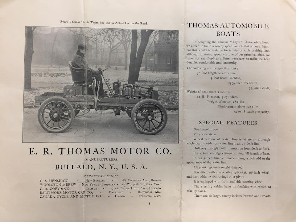<b>1904 Thomas MODEL 22 THREE CYLINDER 24HP "FLYER" REAR ENTRANCE TONNEAU</b><br />Engine no. 1083