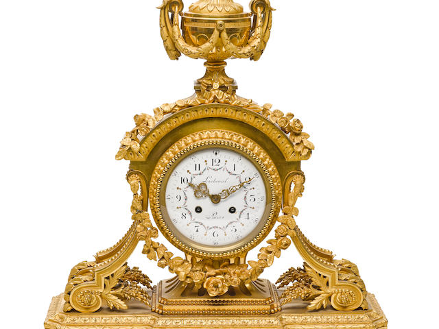 A Louis XVI style gilt bronze clock 19th century