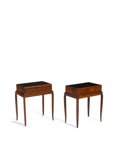 Jean Pascaud (1903-1996) Pair of Side Tables circa 1925rosewood, glassheight 24in (61cm); width 20in (51cm); depth 12in (30cm)