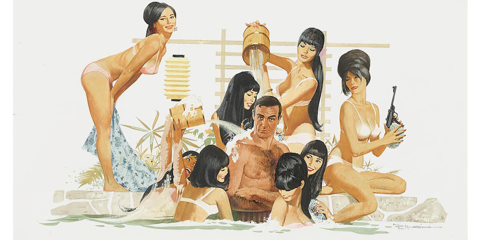 A Robert McGinnis original painting of the poster art for You Only Live Twice