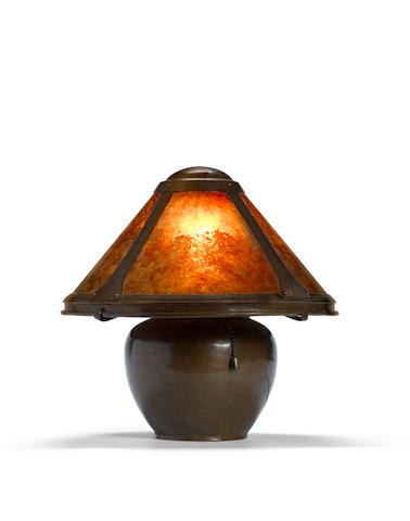 Dirk van Erp (1860-1933) Bean Pot Lamppost 1915hammered copper and mica, impressed studio markheight 11in (27cm); diameter of shade 11in (27cm)