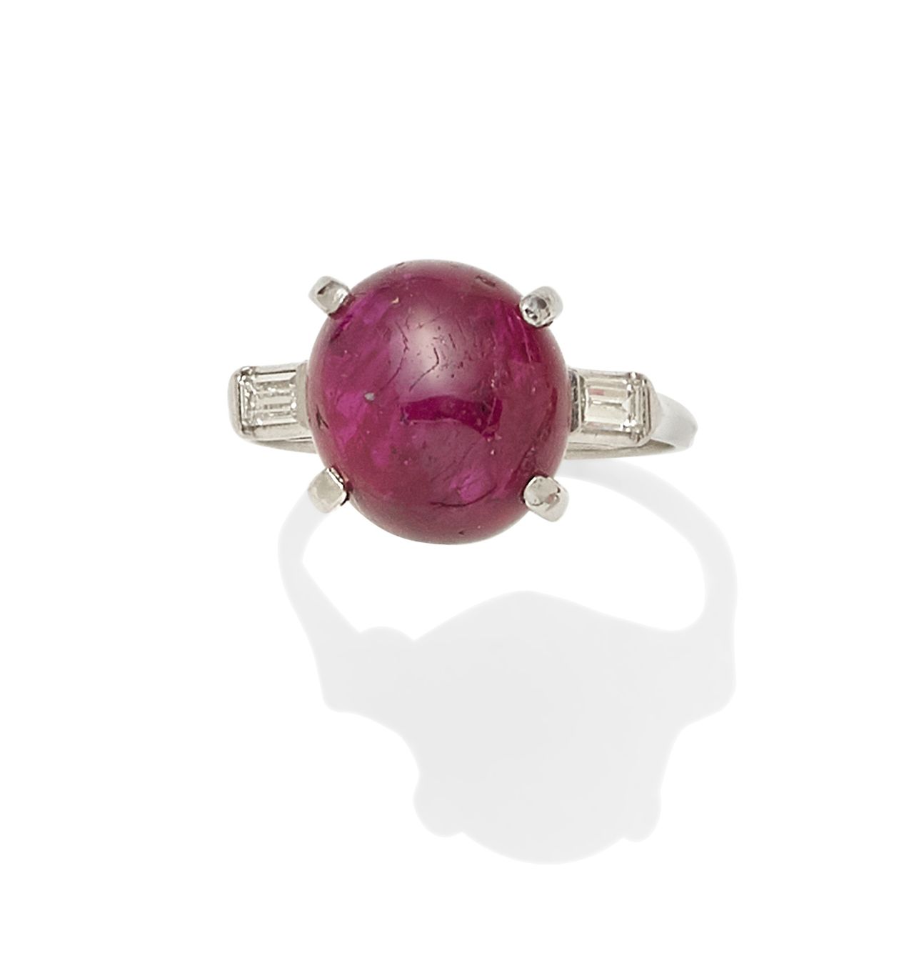 A ruby and diamond ring
