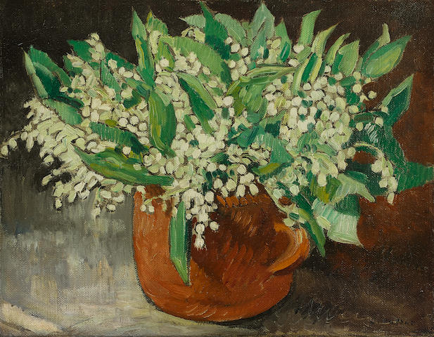 LOUIS VALTAT (1869-1952) Bouquet de muguet 10 3/4 x 13 3/4 in (27.3 x 34.9 cm) (Painted circa 1927)
