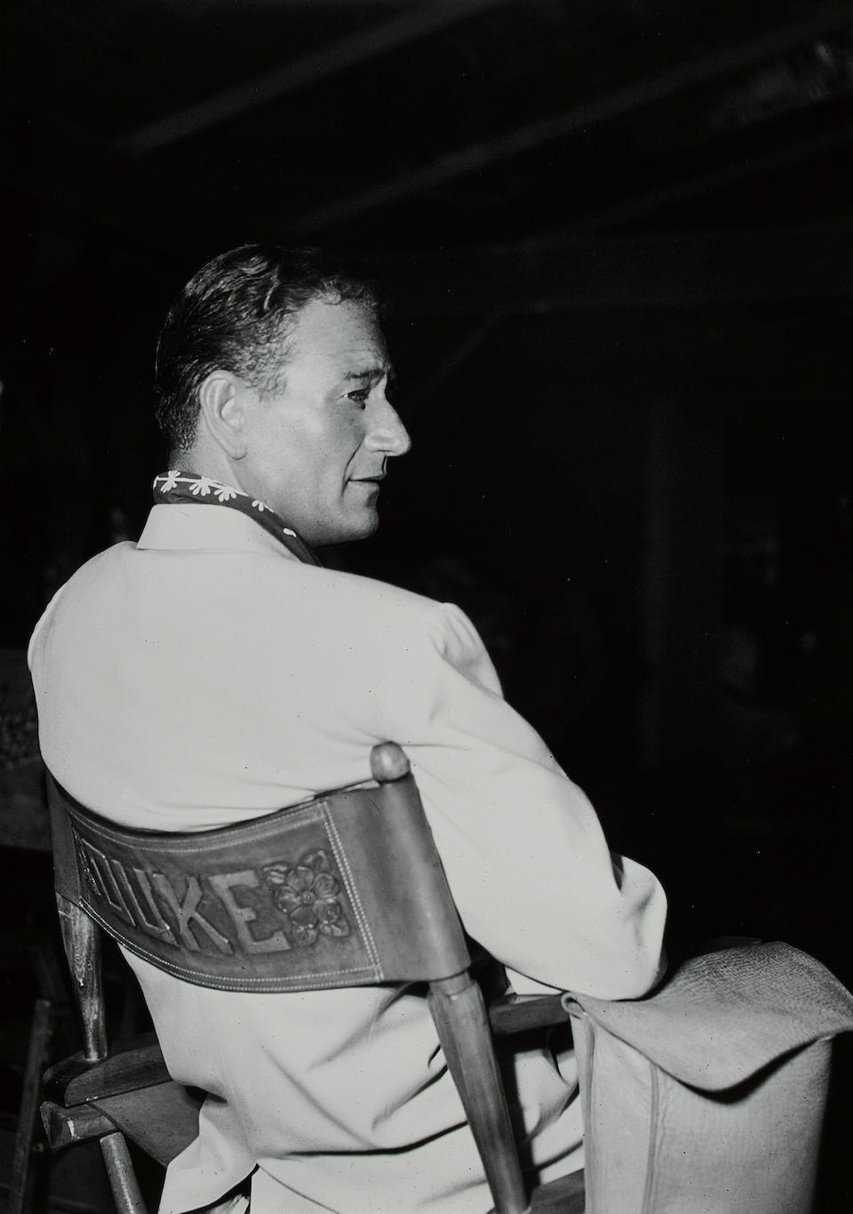 A John Wayne director's chair back