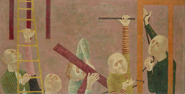 Stephen Greene (1917-1999) Carrying the Cross 19 x 37in (Painted in 1947.)