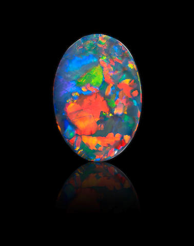 Classic Black Opal with Vivid Red Fire