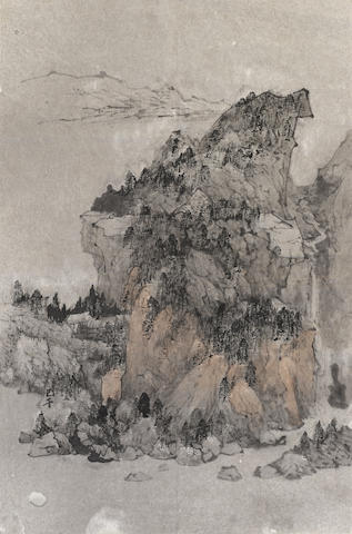 Wang Jiqian (C. C. Wang, 1907-2003) Ink Landscape