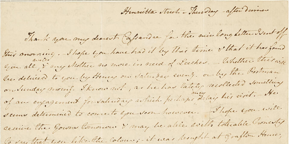 Bonhams The Poor Girls And Their Teeth Jane Austen Letter At Bonhams New York Sale