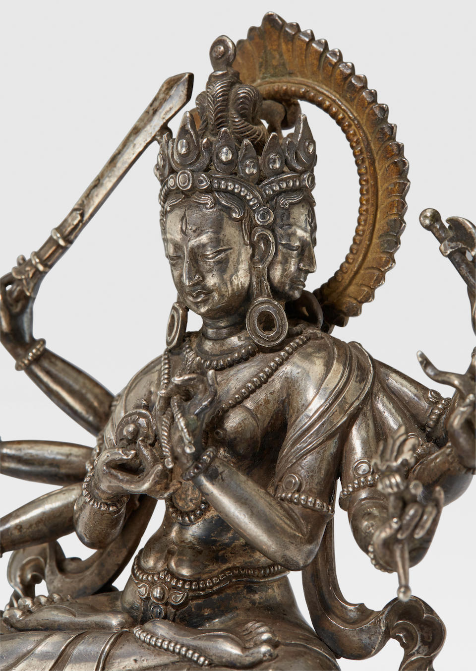 A SILVER FIGURE OF MAHAPRATISARA NEPAL, CIRCA 17TH CENTURY